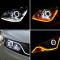 Гибкая LED трубка ДХО (DRL) в фары AES 60 см, с мигающим поворотником (Белый / Желтый)