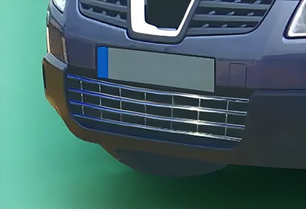 Решетка бампера (нержавейка) для Nissan Qashqai 2007-2010 гг