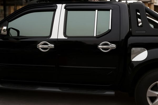 Хром накладки на стойки (6 шт, нерж сталь) для Nissan Navara 2006-2015 гг