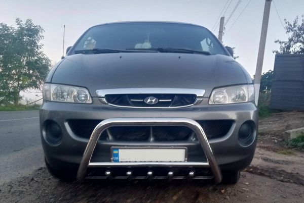 Защита переднего бампера (нерж. сталь) для Hyundai H200, H1, Starex 1998-2007 гг