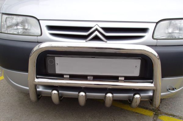 Кенгурятник QT006 (нерж. сталь) для Citroen Berlingo 1996-2008 гг