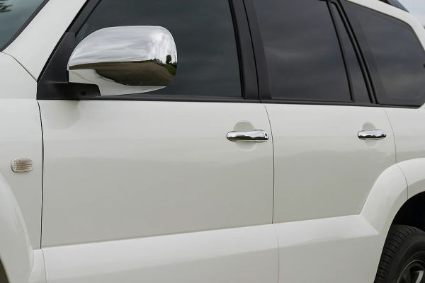 Хромированные Накладки на Ручки (4 шт., Нержавейка) OmsaLine, Итальянская Нержавейка для Toyota Land Cruiser Prado 120 2002-2009 гг