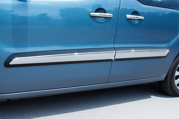 Дверные молдинги Нержавеющая Сталь (4 шт.) OmsaLine - Итальянская Нержавейка для Citroen Berlingo 2008-2018 гг