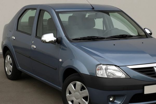 Полные накладки на зеркала (2 шт.) ABS - Хромированный пластик для Dacia Logan I 2005-2008 гг