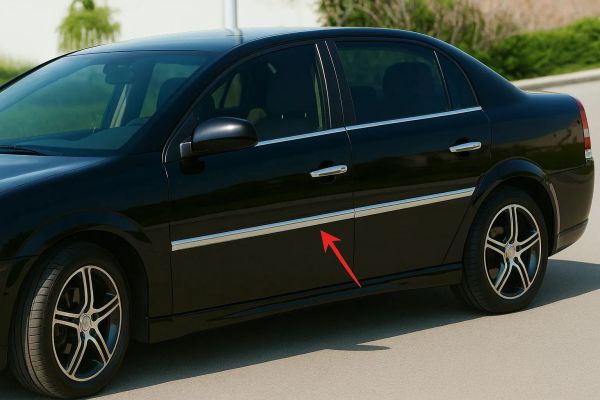 Накладки на дверные молдинги из нержавеющей стали (4 шт) OmsaLine - Итальянская Нержавеющая Сталь для Opel Vectra C 2002-2008 гг