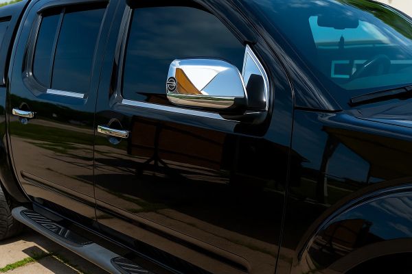 Наружные молдинги окон нержавейка (4 шт.) OmsaLine - Итальянская Нержавейка для Nissan Navara 2006-2015 гг