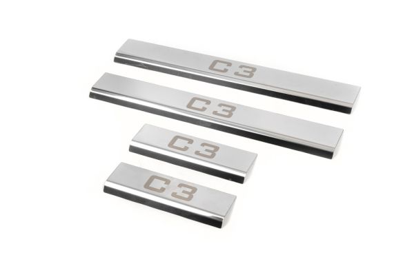 Накладки на пороги (4 шт., Carmos) для Citroen C-3 2009-2016 гг