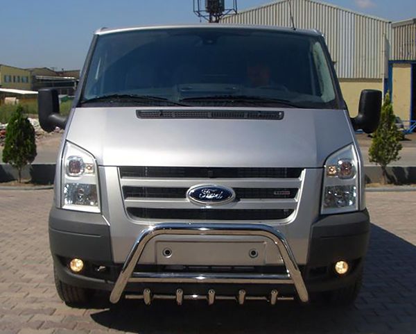Защита переднего бампера WT003 (2006-2014, Нержавейка) для Ford Transit