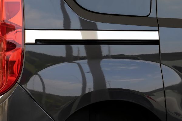Широкий молдинг из нержавеющей стали на сдвижную дверь (2 шт.) для Fiat Doblo II 2010-2022 гг