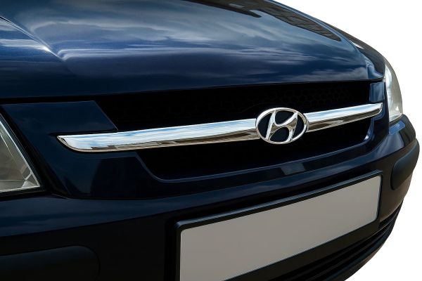 Хромированные накладки на решетку радиатора (2 шт., нержавейка) для Hyundai Getz 2002- гг