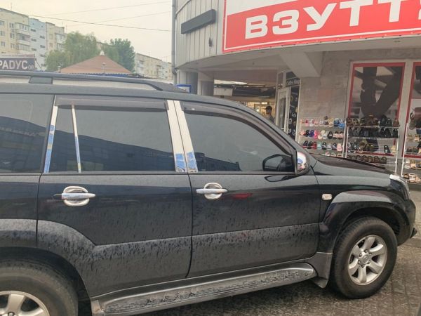 Накладки на дверные стойки из нержавеющей стали (8 шт) для Toyota Land Cruiser Prado 120 2002-2009 гг