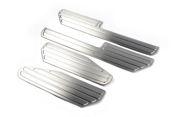 Накладки на внутренние пороги нержавейка OmsaLine (4 шт) для Volkswagen Amarok 2010-2022 гг