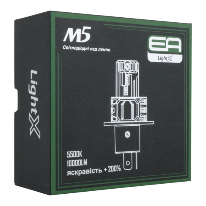 Светодиодные лампы H4 EA Light X M5 10000Lm 5500K 12-24V 2 шт 