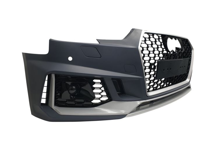 Передний бампер ( в стиле RS4 под радары V4 ) на Audi A4 B9 2015-2019 года