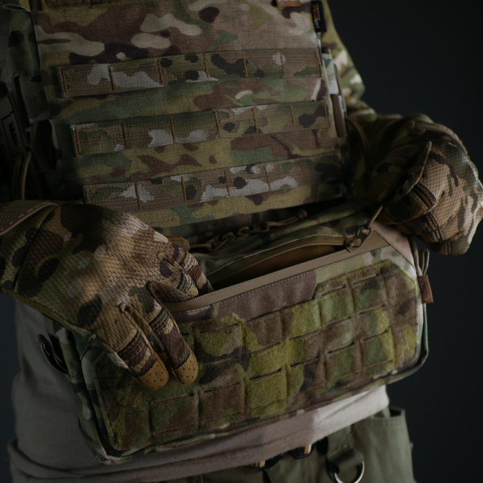 Подсумок под защиту живота Militex Мультикам из Cordura original USA (M) с баллистической защитой 1 класса