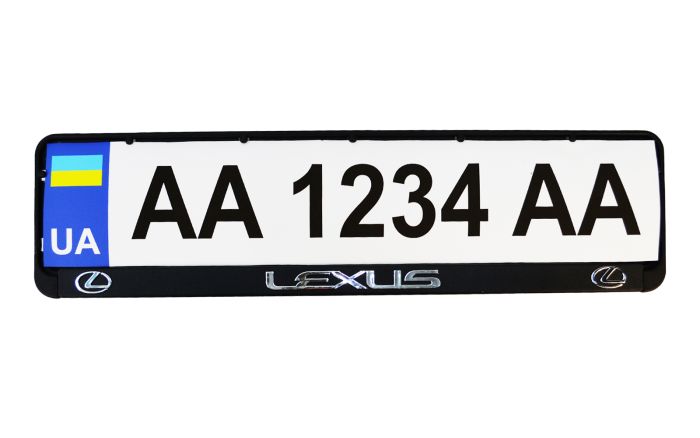 Рамка номерного знаку пластик з об'ємними літерами LEXUS 52х13,5х2 см (2шт)