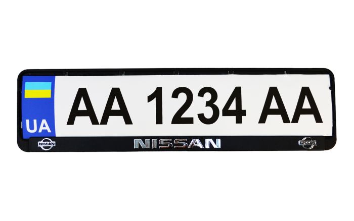 Рамка номерного знаку пластик з об'ємними літерами NISSAN 52х13,5х2 см (2шт)