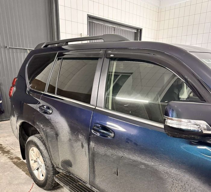 Окантовка Окон (6 шт, Нержавейка) OmsaLine - Итальянская Нержавейка для Toyota Land Cruiser Prado 150 2009-2023 гг