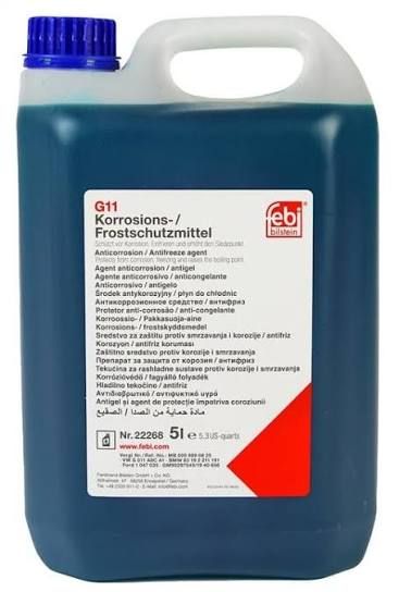 Антифриз концентрат Febi Antifreeze G 11 blue, 5л