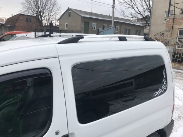 Хромированные Рейлинги Пластиковые ножки, установка на клей для Peugeot Partner 1996-2008 гг