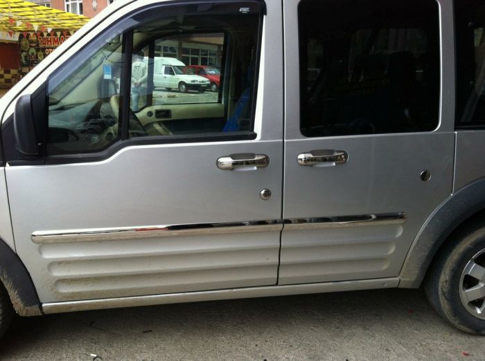 Хромированные Накладки на Ручки (4 шт., Нержавейка) OmsaLine - Итальянская Нержавеющая Сталь для Ford Connect 2006-2009 гг