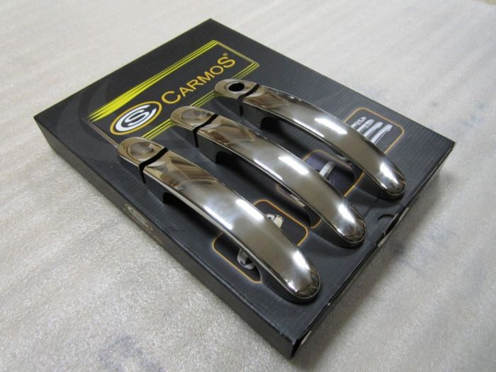 Накладки на дверные ручки из нержавеющей стали 4 штуки, OmsaLine - Итальянская Нержавейка для Volkswagen T5 Transporter 2003-2010 гг