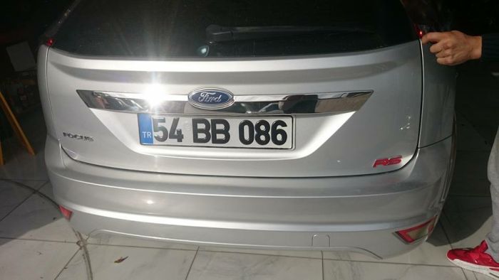 Накладка на крышку багажника (HB, нерж. сталь) для Ford Focus II 2008-2011 гг