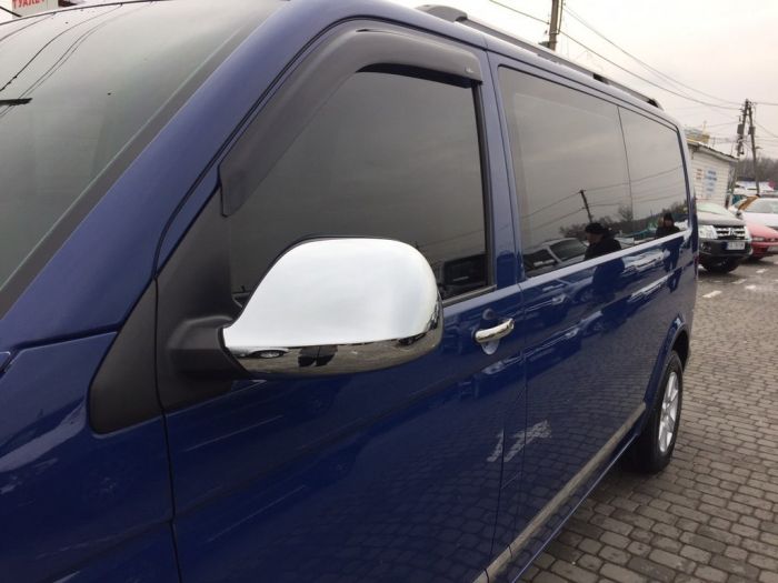Накладки на Зеркала (2 шт, ABS) Carmos - Хромированный пластик для Volkswagen T5 2010-2015 гг