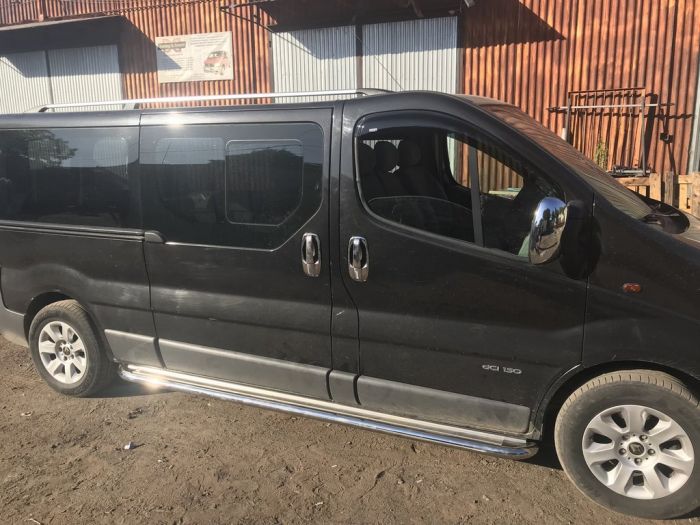Боковые Подножки Premium (2 шт., Нержавейка) 60 мм, короткая база для Renault Trafic 2001-2015 гг