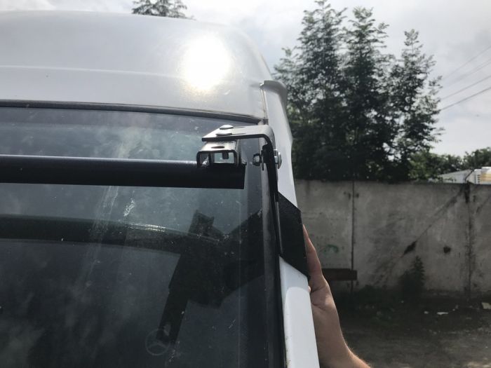 Козырек на лобовое стекло (черный глянец, 5мм) для Mercedes Sprinter W901/902/903/904/905 1995-2006 гг