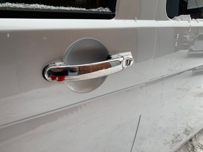 Накладки на дверные ручки из нержавеющей стали 4 штуки, OmsaLine - Итальянская Нержавейка для Volkswagen T5 Transporter 2003-2010 гг