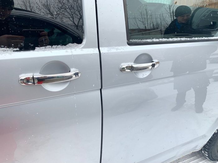 Накладки на дверные ручки из нержавеющей стали 4 штуки, OmsaLine - Итальянская Нержавейка для Volkswagen T5 Transporter 2003-2010 гг