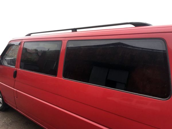 Черные рейлинги Короткая база, металлические ножки для Volkswagen T4 Transporter 1990-2003 гг