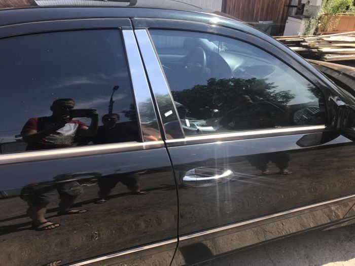 Накладки на дверные стойки из нержавеющей стали (6 шт) для Mercedes E-сlass W211 2002-2009 гг