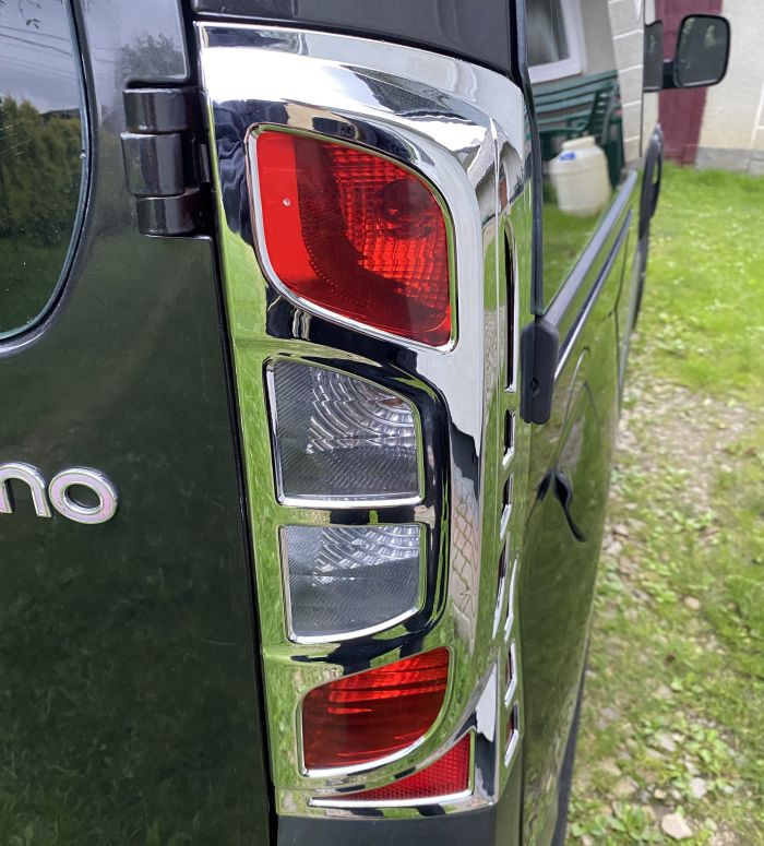 Хромированные накладки на задние фонари с изгибом (2 шт, пластик) для Citroen Nemo 2007-2017 гг