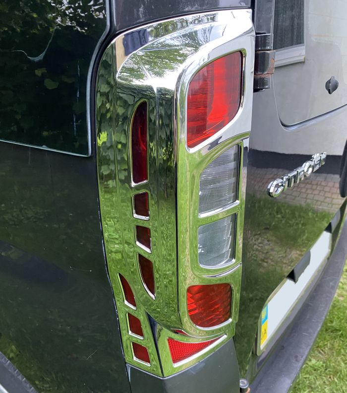 Хромированные накладки на задние фонари с изгибом (2 шт, пластик) для Citroen Nemo 2007-2017 гг