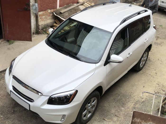 Рейлинги Черные Турецкие Короткая база, металлические ножки для Toyota Rav 4 2006-2013 гг