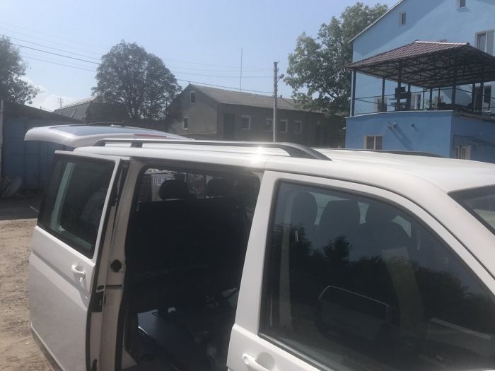 Черные рейлинги Короткая база, пластиковые ножки для Volkswagen T5 2010-2015 гг