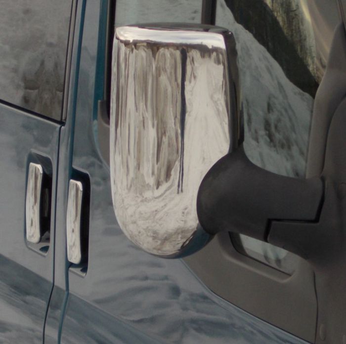 Хромированные Накладки на Зеркала (2 шт.) Carmos - Хромированный пластик для Ford Transit 2000-2014 гг