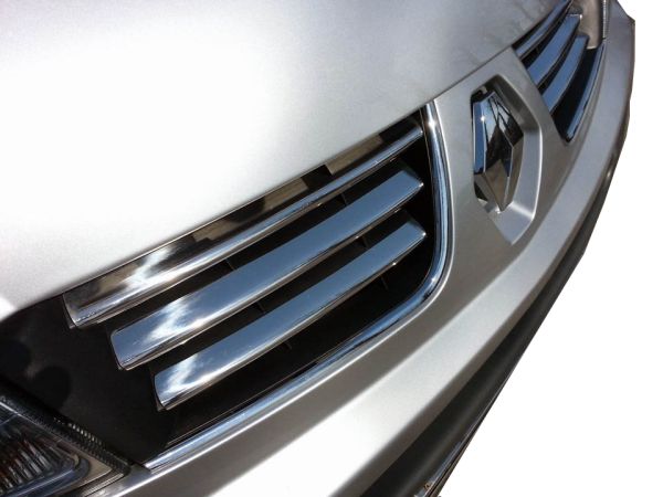 Хромированные Накладки на Решетку Радиатора 2007-2015 (6 шт, Нержавейка) OmsaLine - Итальянская Нержавейка для Renault Trafic