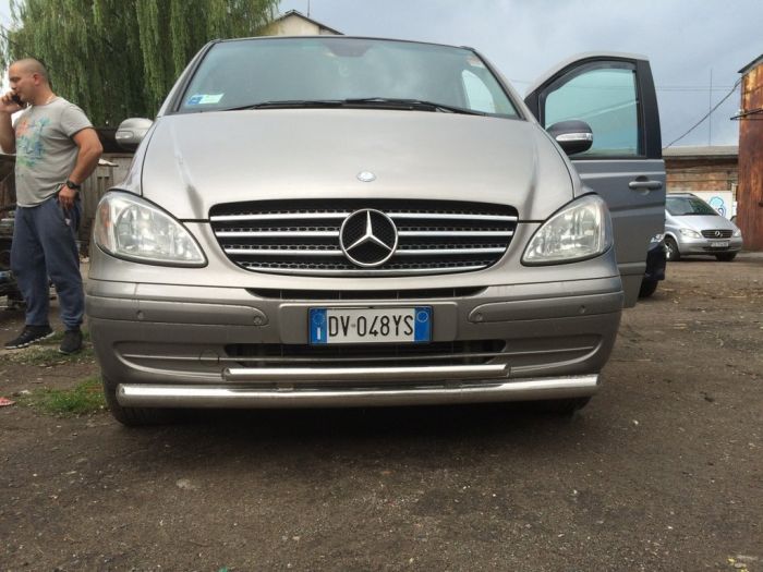 Передняя защита ST014 (нержавейка) 60/42мм для Mercedes Viano 2004-2014 гг