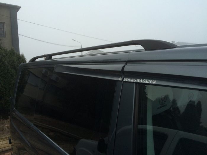 Черные рейлинги Короткая база, пластиковые ножки для Volkswagen T5 Transporter 2003-2010 гг