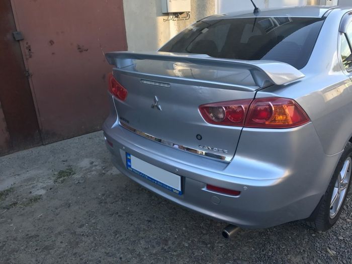 Накладка на задний бампер нержавейка OmsaLine - Итальянская Нержавейка для Mitsubishi Lancer X 2008- гг
