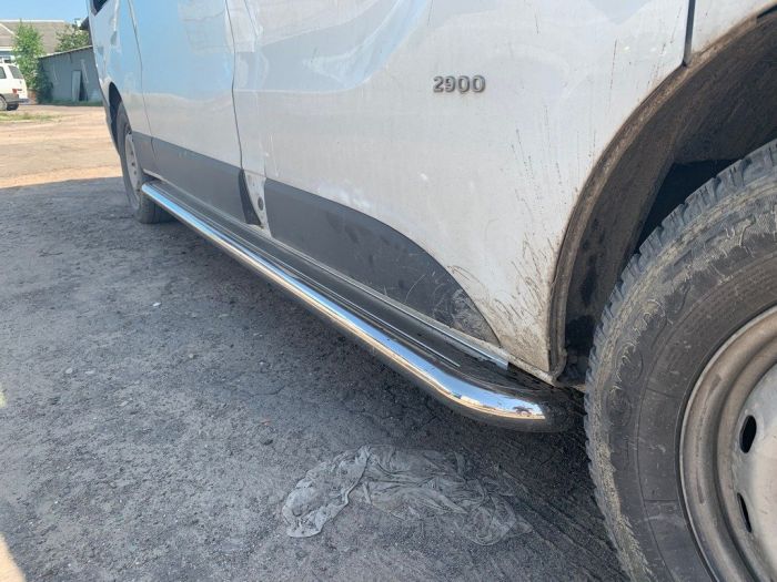 Боковые Подножки Premium (2 шт., Нержавейка) 60 мм, короткая база для Nissan Primastar 2002-2014 гг