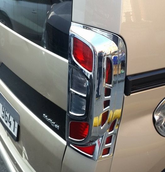 Хромированные накладки на задние фонари с изгибом (2 шт, пластик) для Citroen Nemo 2007-2017 гг