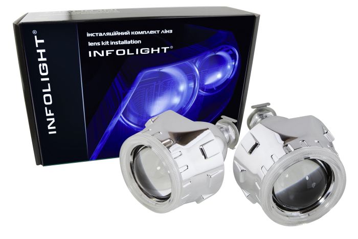 Биксеноновые линзы Infolight G5 тип 2 CCFL газоразрядные ангельские глазки