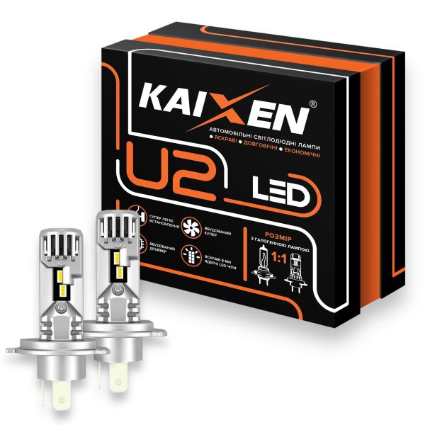 Світлодіодні лампи LED KAIXEN U2 H4 6000K 30W