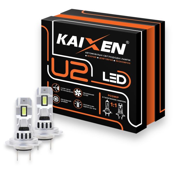Світлодіодні лампи LED KAIXEN U2 H7 6000K 30W