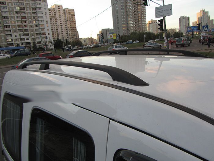 Черные рейлинги Стандартная база, пластиковые ножки для Renault Kangoo 2008-2020 гг