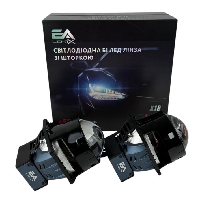 Комплект Bi-LED линз Audi A6 C6 Рестайлинг (Xenon без AFS) 2009-2011 EA Light X10 82W с переходными рамками